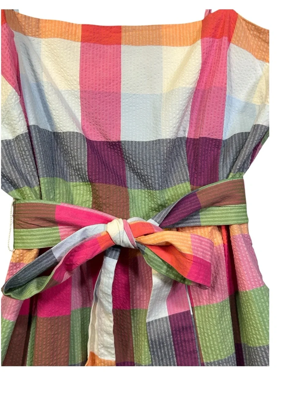 Kate Spade for Target- Plaid Midi Sundress with Tie Belt - Pink & Multicolor S